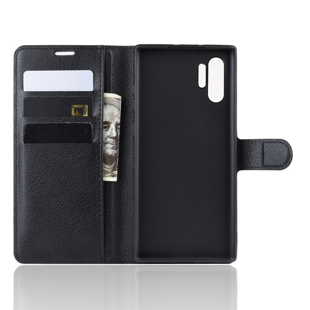 Hülle für Samsung Galaxy Note10+ (5G) Handyhülle Flip Case Schutz Cover Schwarz