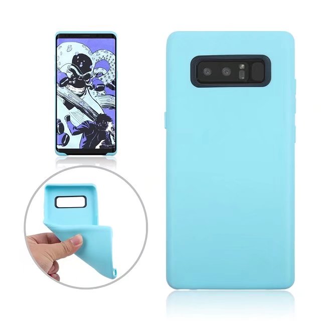 Hülle für Samsung Galaxy Note 8 Handy Cover Silikon Case Bumper Matt Hellblau