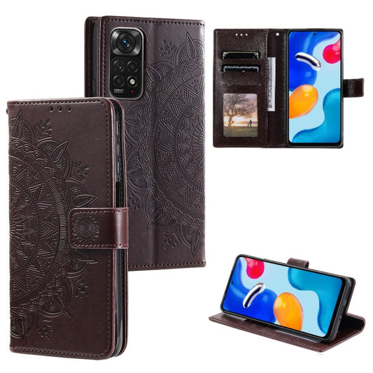 Hülle für Xiaomi Redmi Note 11/11S 4G/Poco M4 Pro Handy Flip Cover Mandala Braun