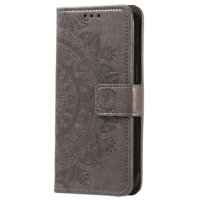 Hülle für Samsung Galaxy S23 Handyhülle Flip Case Cover Tasche Mandala Grau