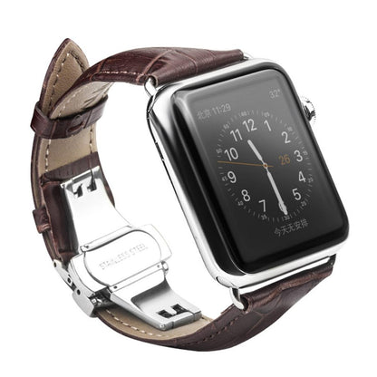 Lederband für Apple Watch 49/45/44/42mm Series Ultra 2/Ultra/9/8/SE Dunkelbraun