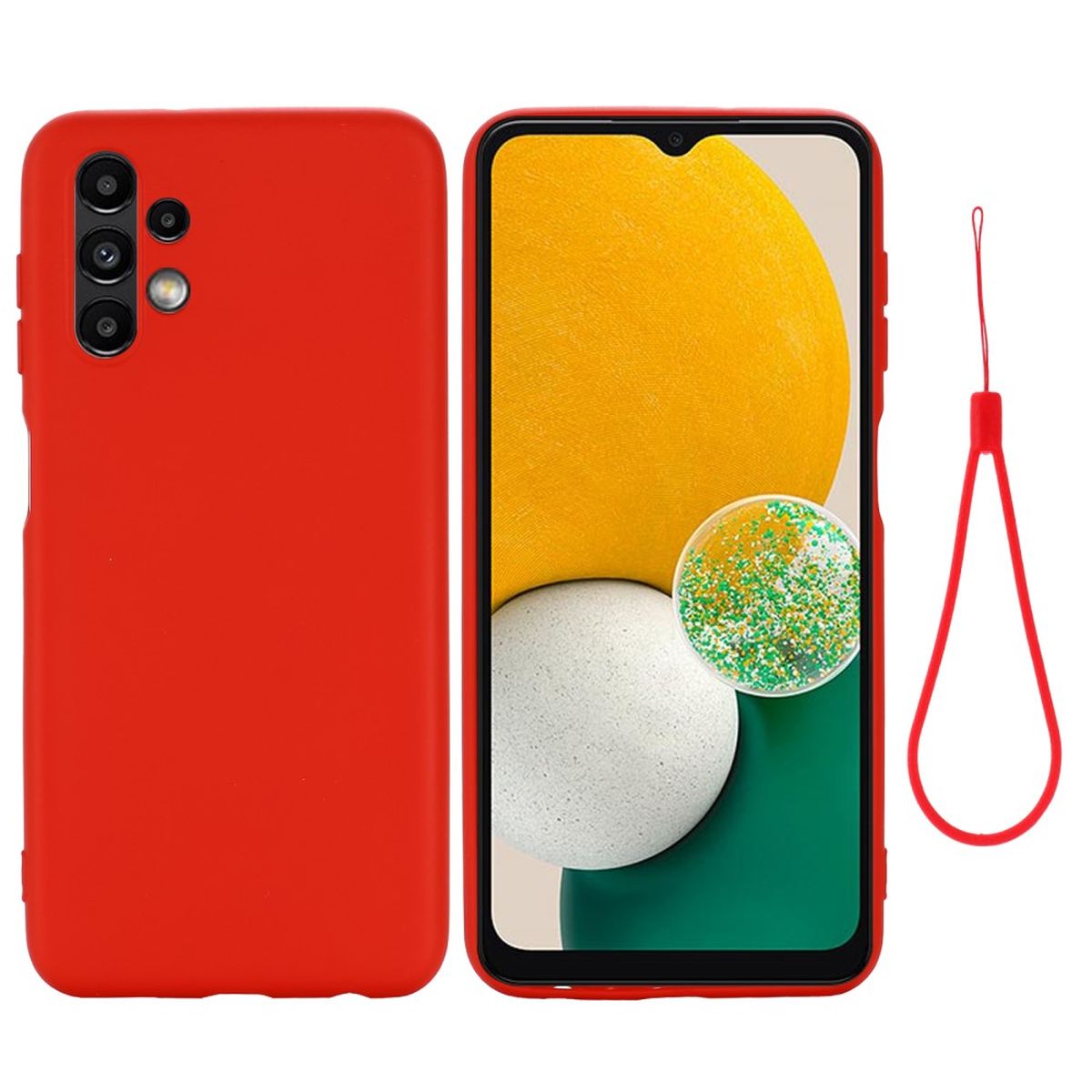 Hülle für Samsung Galaxy A13 4G Handyhülle Silikon Case Cover Bumper Matt Rot