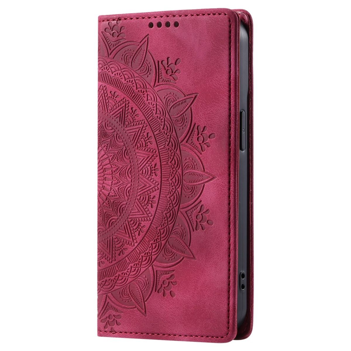 Hülle für Samsung Galaxy A15 Handyhülle Flip Case Cover Tasche Mandala Rot