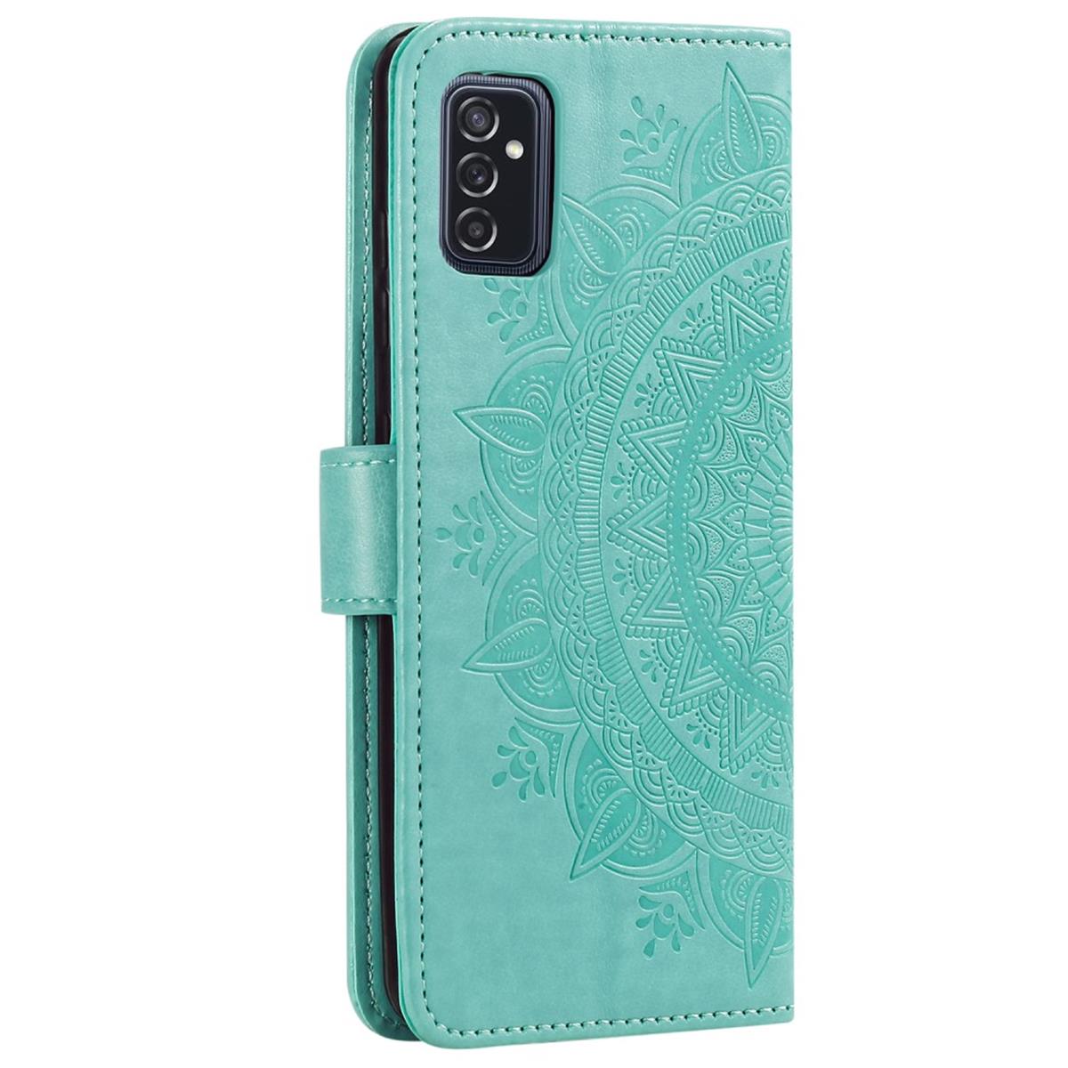 Hülle für Samsung Galaxy M52 5G Handyhülle Flip Case Cover Etui Mandala Grün