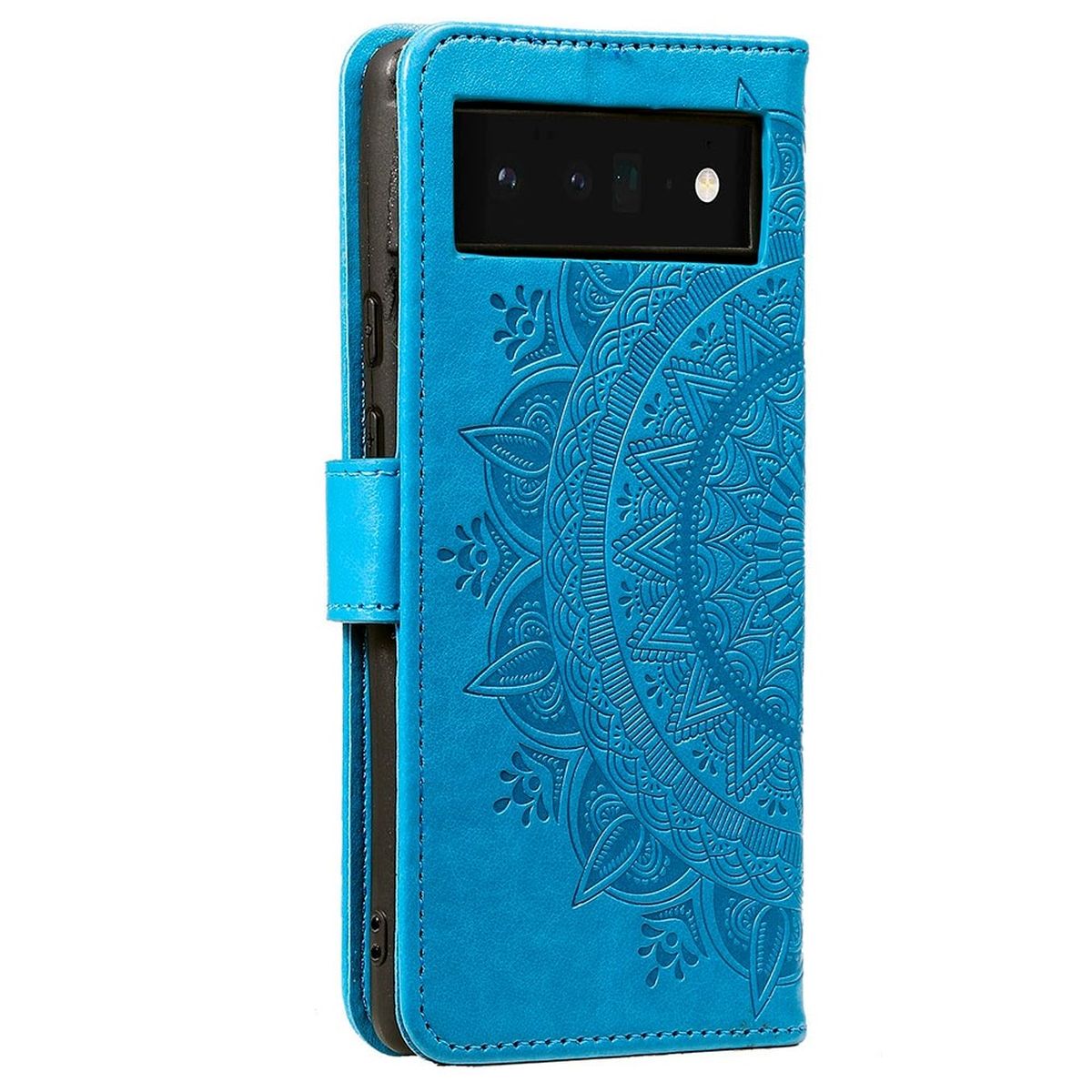 Hülle für Google Pixel 7 Handyhülle Flip Case Cover Schutzhülle Mandala Blau