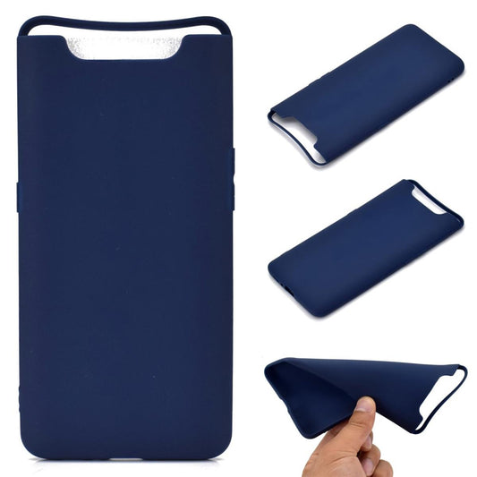 Hülle für Samsung Galaxy A80 Handyhülle Silikon Cover Schutzhülle Tasche Case matt Blau