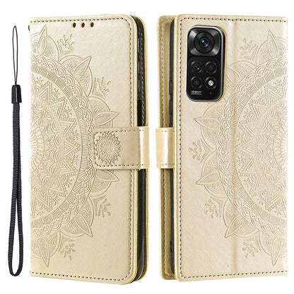 Hülle für Xiaomi Redmi Note 11/11S 4G/Poco M4 Pro Handy Flip Case Mandala Gold