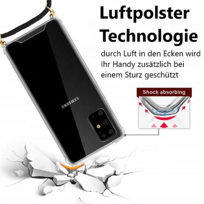 Hülle für Samsung Galaxy M52 Handykette Cover Silikon Handy Case Bumper klar