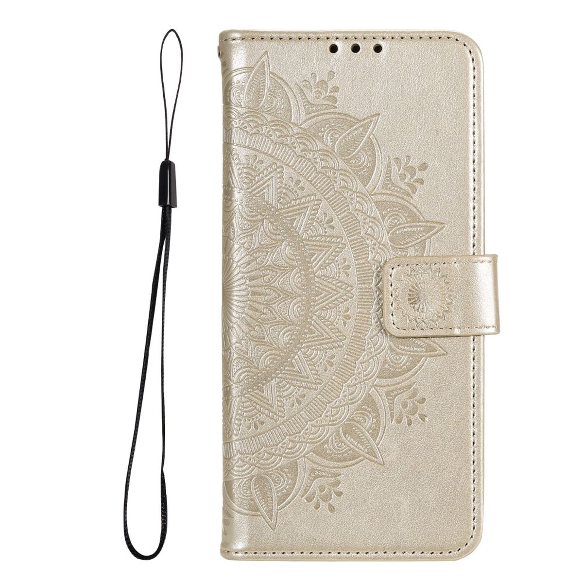 Hülle für Samsung Galaxy A73 5G Handyhülle Flip Case Cover Tasche Mandala Gold