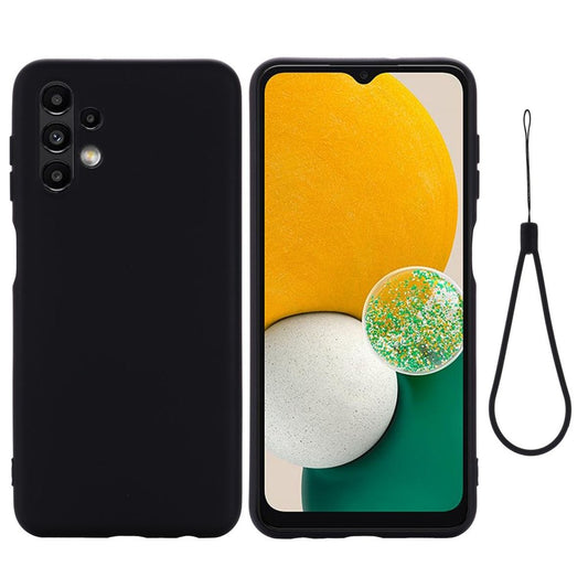 Hülle für Samsung Galaxy A13 4G Handy Silikon Case Cover Bumper Matt Schwarz