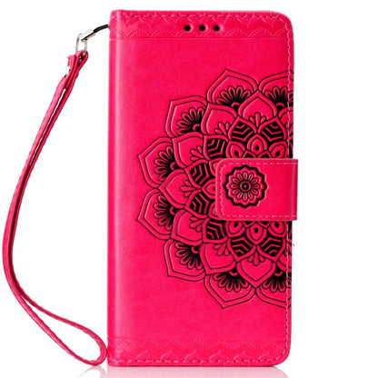 Hülle für Samsung Galaxy S10e Handyhülle Flip Case Cover Mandala (schwarz) Rot