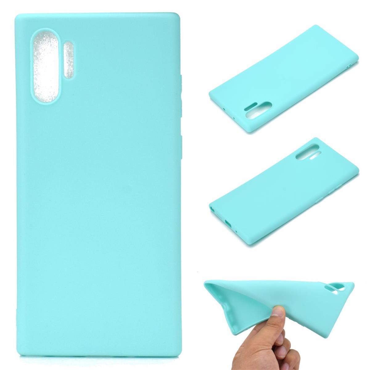 Hülle für Samsung Galaxy Note10+ (5G) Handyhülle Silikon Case Schutzhülle Cover matt Grün