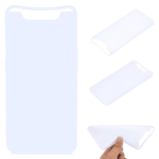 Hülle für Samsung Galaxy A80 Handyhülle Silikon Cover Schutzhülle Tasche Case matt Weiß