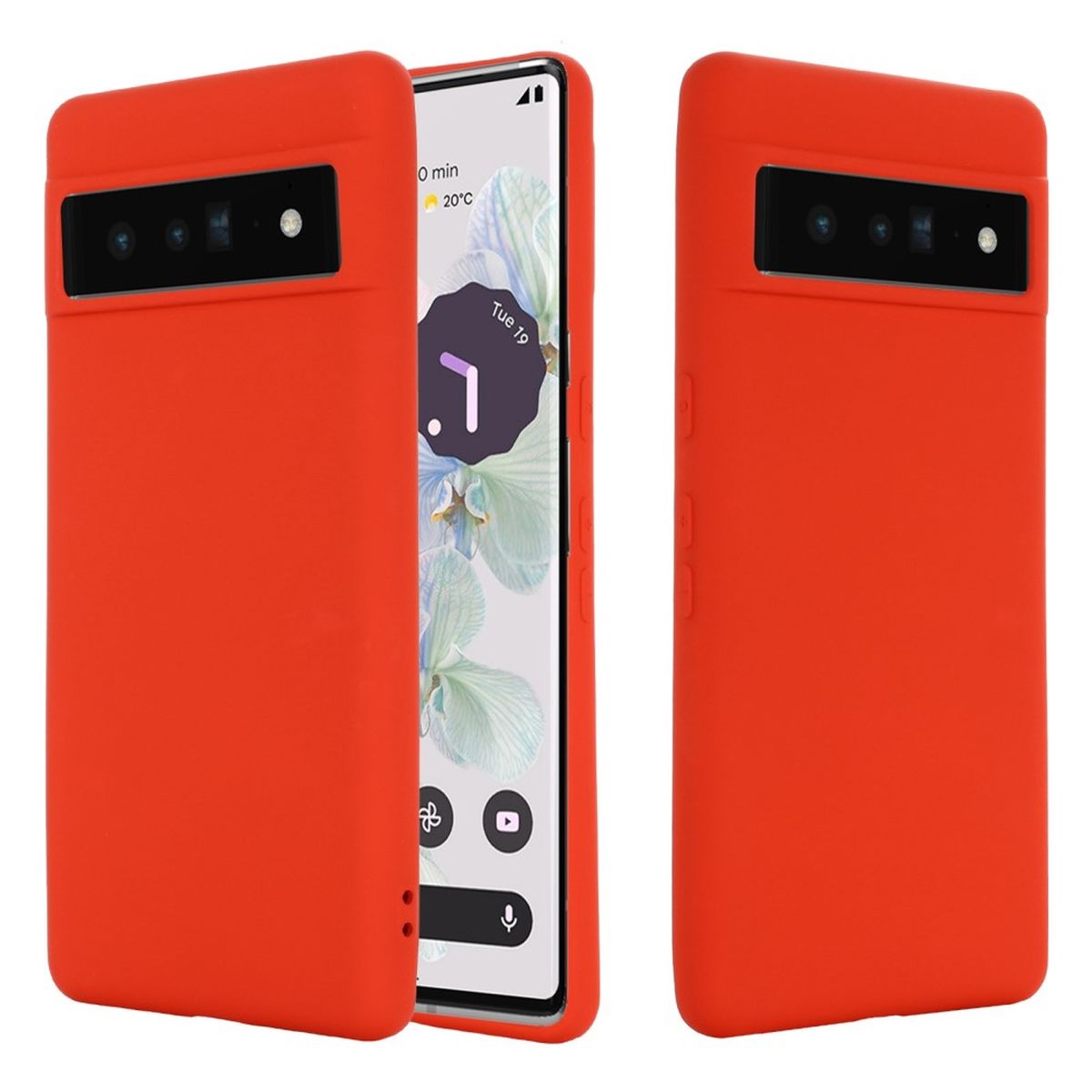 Hülle für Google Pixel 7 Handyhülle Silikon Case Cover Handy Bumper Matt Rot