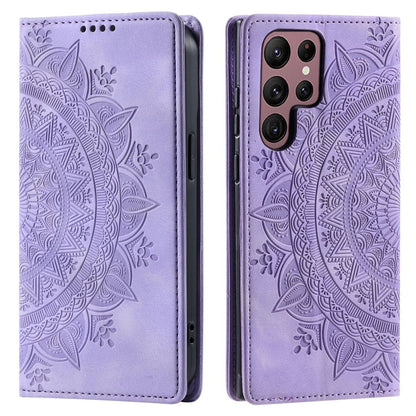 Hülle für Samsung Galaxy S24 Ultra Handyhülle Flip Case Cover Etui Mandala Lila