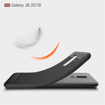 Hülle für Samsung Galaxy J8 2018 Handyhülle Silikon Case Cover Carbonfarben