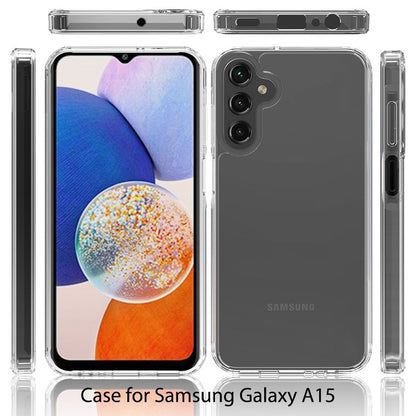 Hülle für Samsung Galaxy A15 Handyhülle Case Hybrid Silikon Bumper Cover Klar