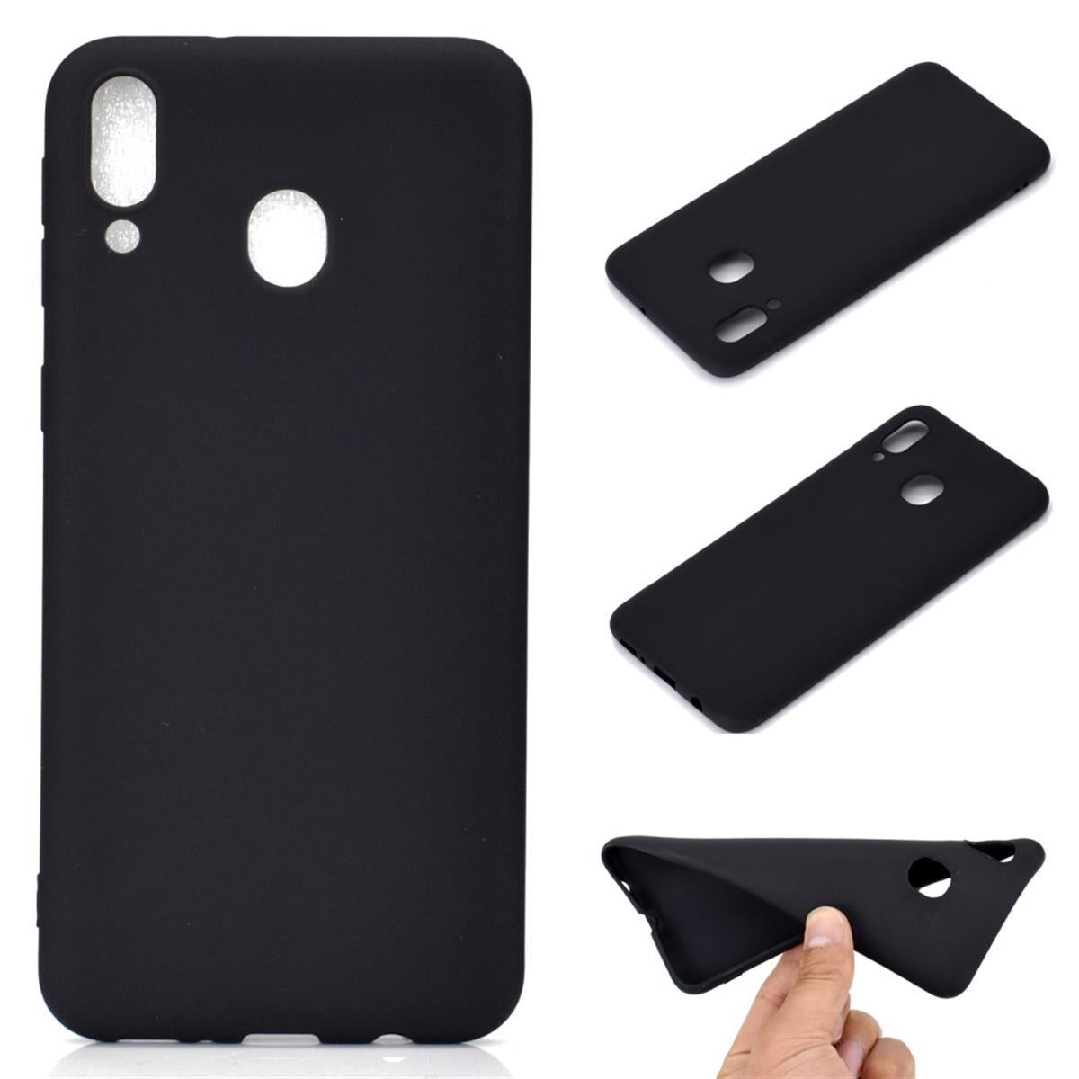 Hülle für Samsung Galaxy A40 Handyhülle Silikon Cover Schutzhülle Case matt Schwarz