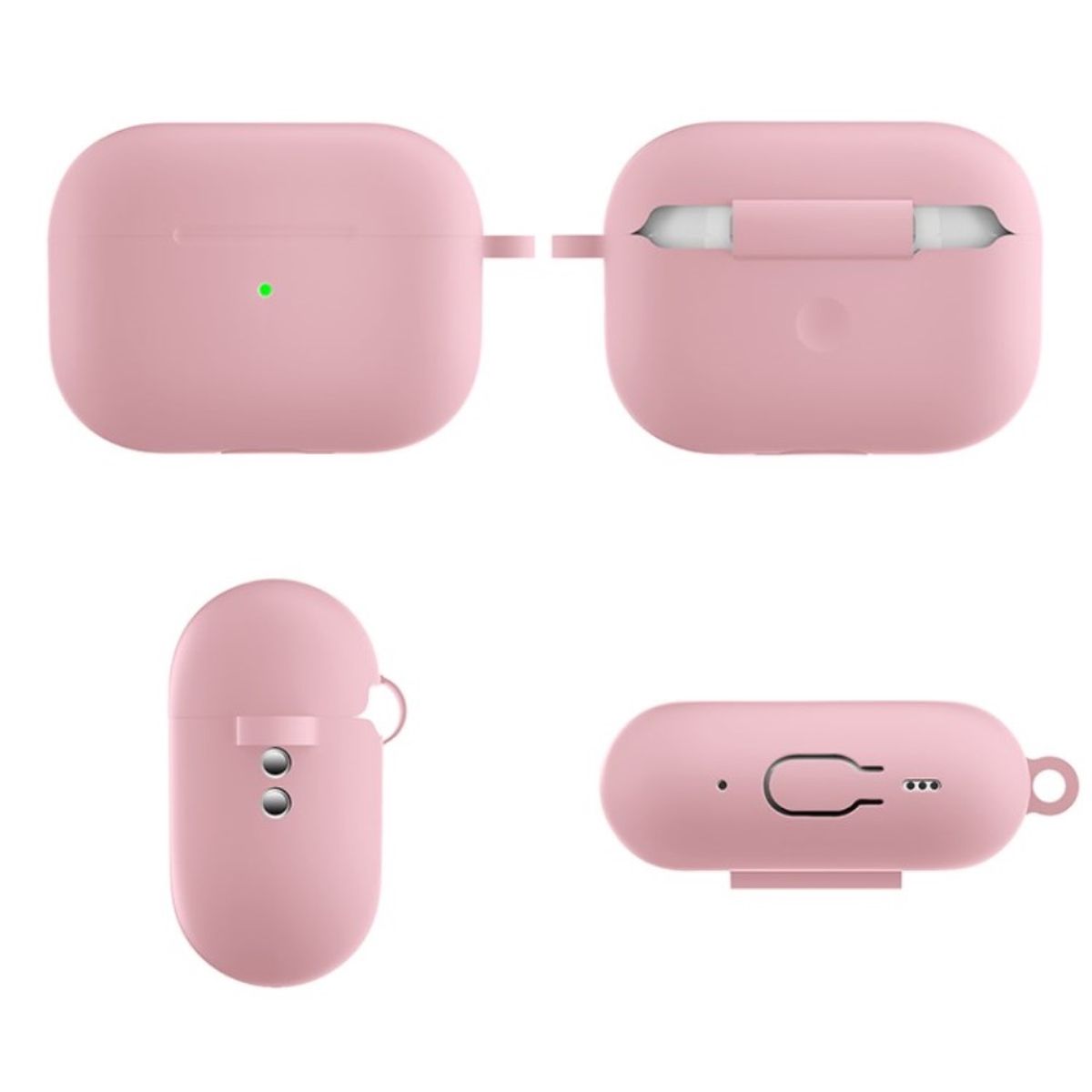 Hülle für Apple AirPods Pro 2 Silikon Case Cover Etui Bumper Schutzhülle Rosa