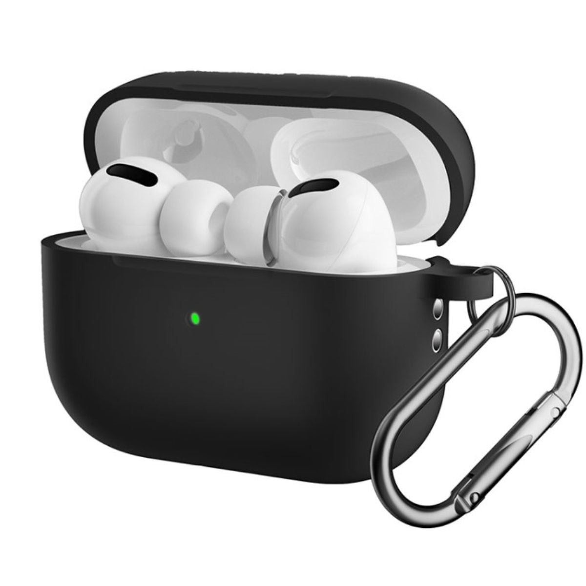 Hülle für Apple AirPods Pro 2 Silikon Case Cover Etui Bumper Schutzhülle Schwarz