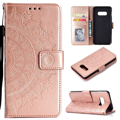 Hülle für Samsung Galaxy S10e Handyhülle Flip Case Schutzhülle Mandala Rosegold