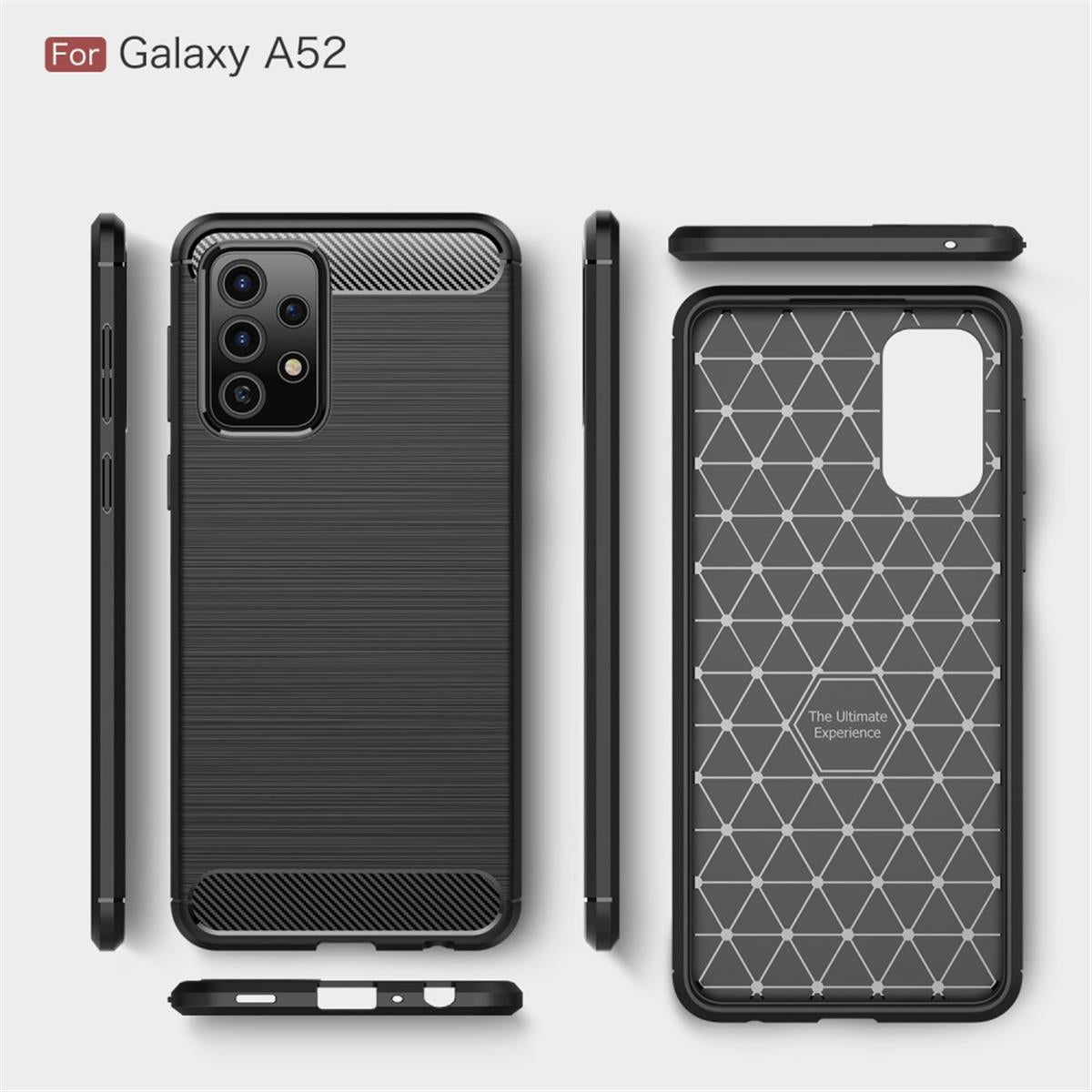 Hülle für Samsung Galaxy A52/A52 5G/A52s 5G Handyhülle Case Silikon Carbonfarben