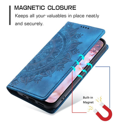 Hülle für Samsung Galaxy A25 5G Handyhülle Flip Case Cover Tasche Mandala Blau