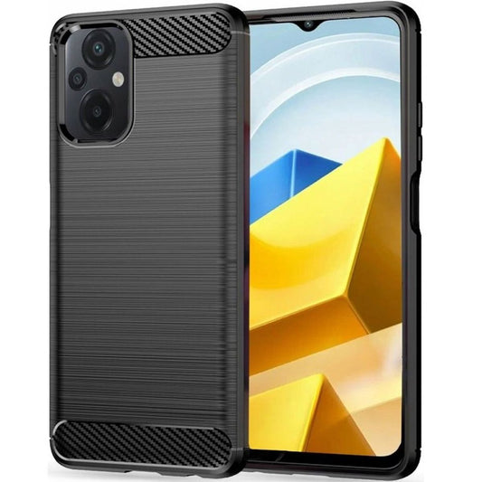 Hülle für Xiaomi Poco M5 Handyhülle Silikon Case Bumper Cover Carbonfarben