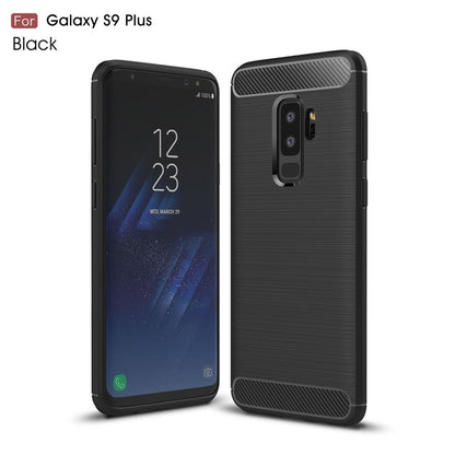 Hülle für Samsung Galaxy S9 Plus Handyhülle Cover Bumper Soft Case Carbonfarben