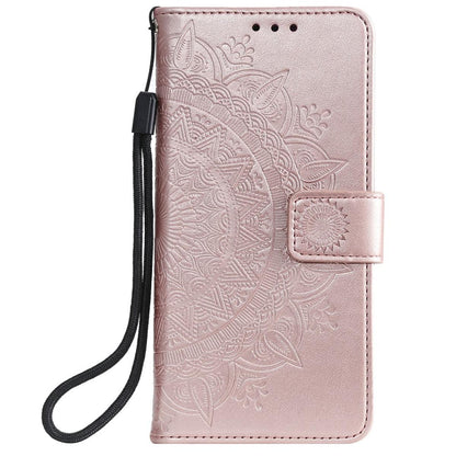 Hülle für Samsung Galaxy A12/M12 Handyhülle Flip Case Cover Mandala Rosegold