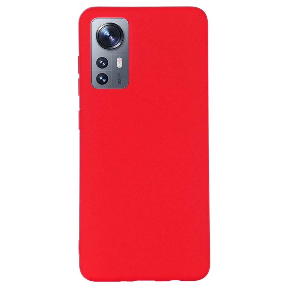 Hülle für Xiaomi 12/12X Handyhülle Silikon Case Cover Bumper Etui Matt Rot