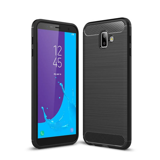 Hülle für Samsung Galaxy J6+ (Plus) Handyhülle SSilikon Case Cover Carbon farben