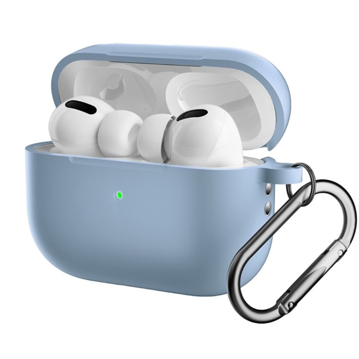 Hülle für Apple AirPods Pro 2 Silikon Case Cover Bumper Schutzhülle Babyblau