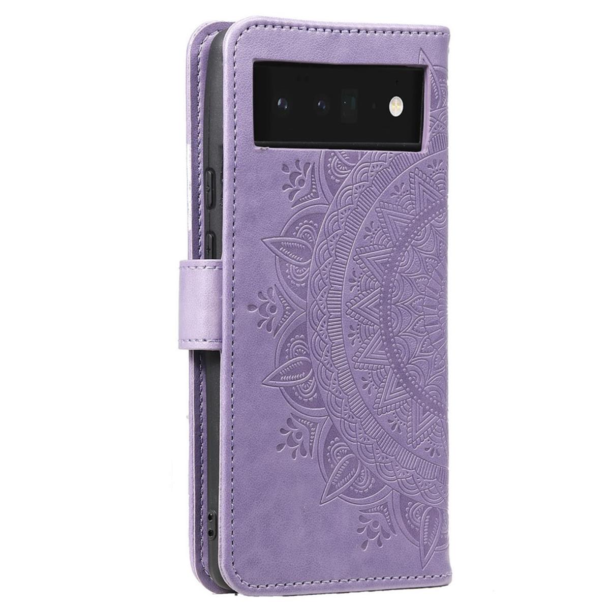 Hülle für Google Pixel 6 Pro Handyhülle Tasche Flip Case Cover Etui Mandala Lila