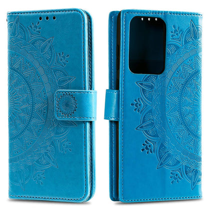 Hülle für Samsung Galaxy S20 Ultra Handyhülle Flip Case Schutzhülle Mandala Blau