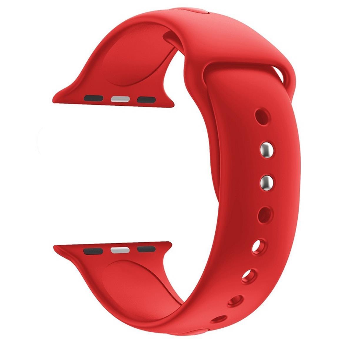 Sportarmband für Apple Watch 49/45/44/42mm Silikon Series Ultra/8/7/6/SE/5/4 Rot