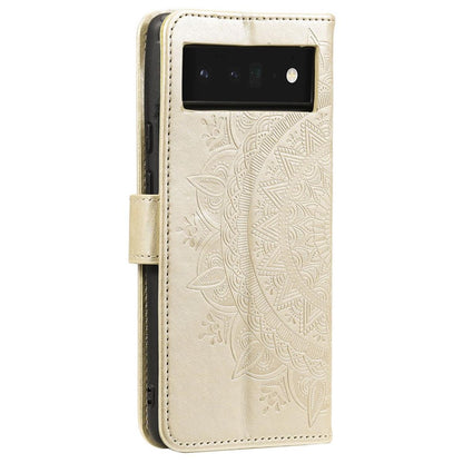 Hülle für Google Pixel 6 Pro Handyhülle Tasche Flip Case Cover Etui Mandala Gold