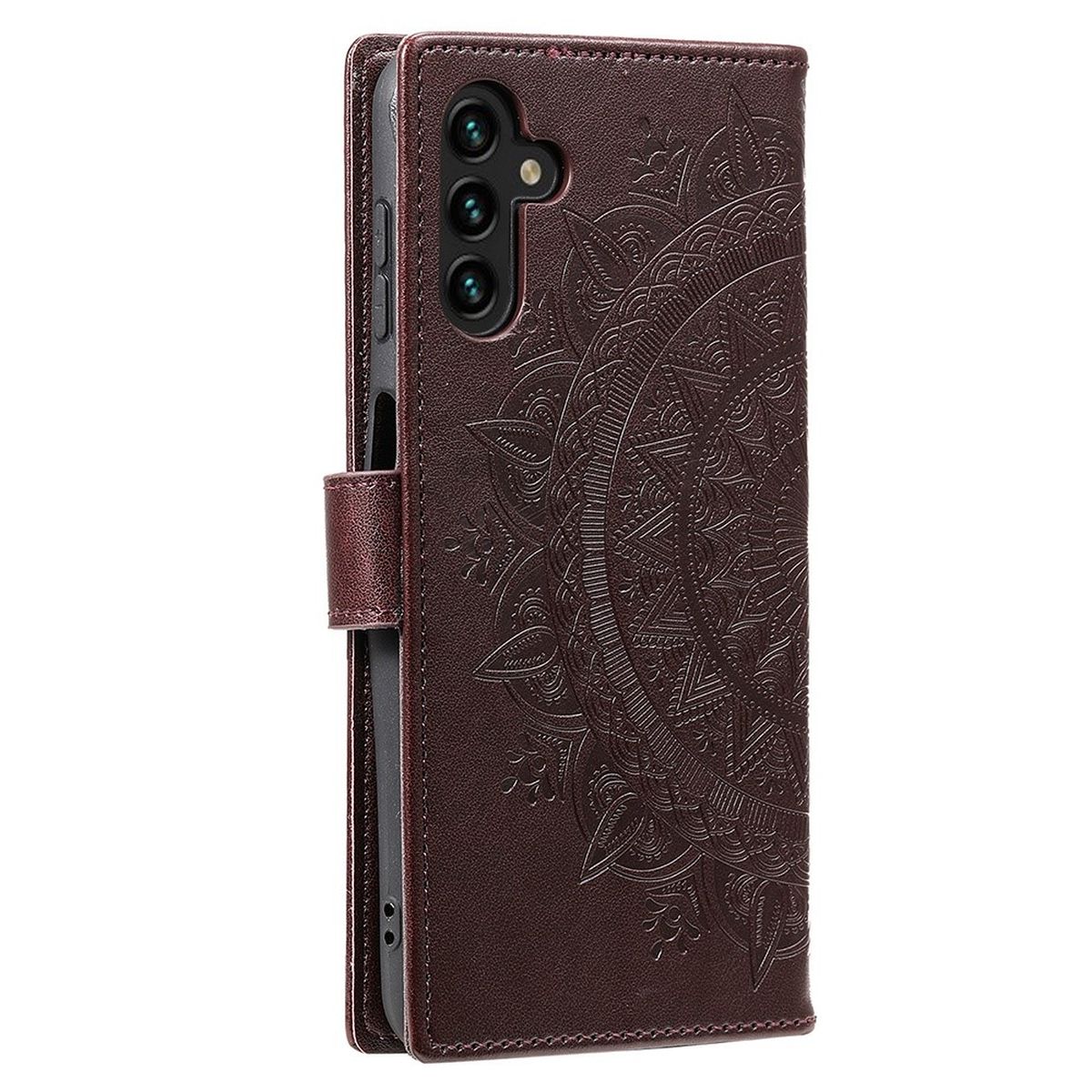 Hülle für Samsung Galaxy A54 5G Handyhülle Flip Case Cover Etui Mandala Braun