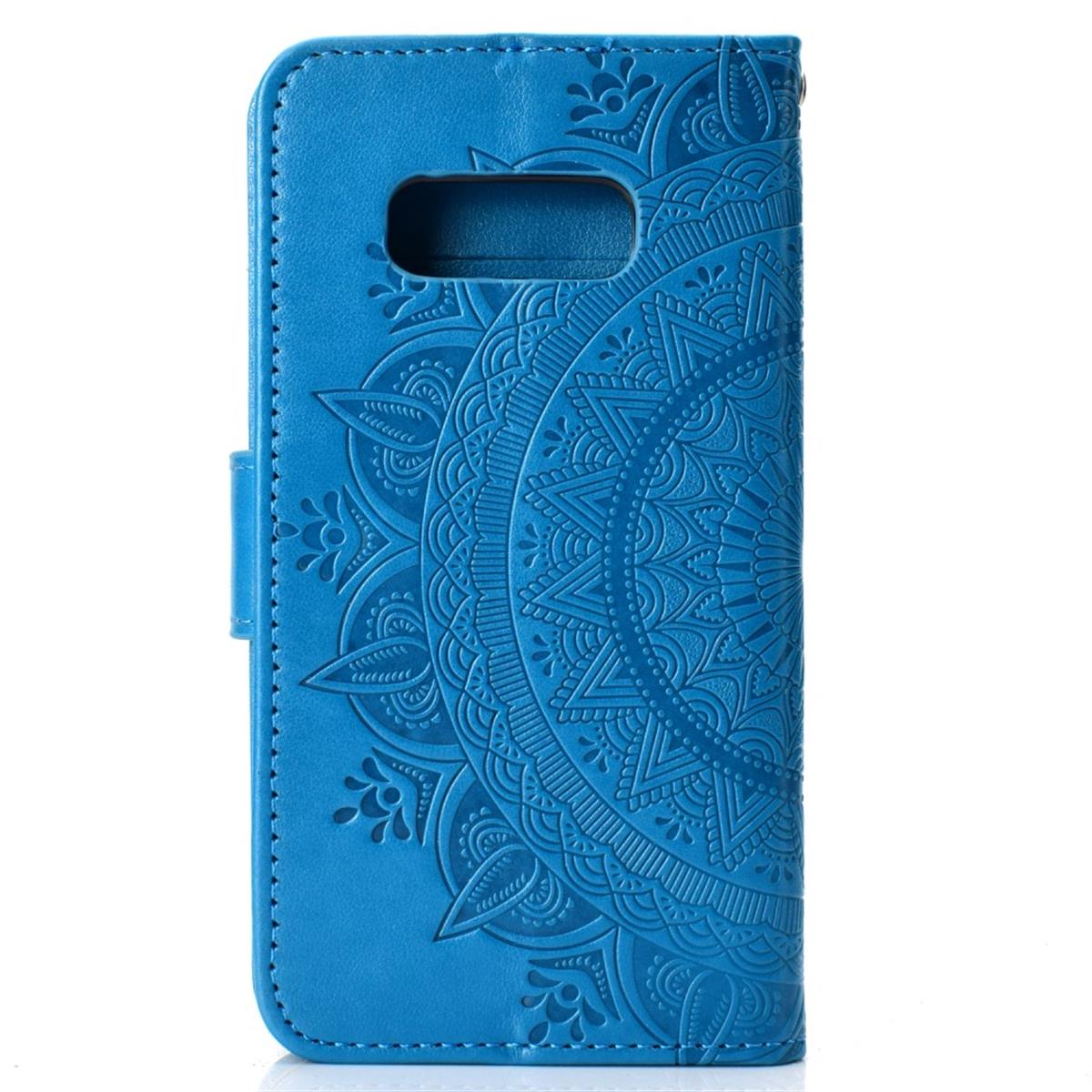 Hülle für Samsung Galaxy S10e Handyhülle Flip Case Schutzhülle Mandala Blau