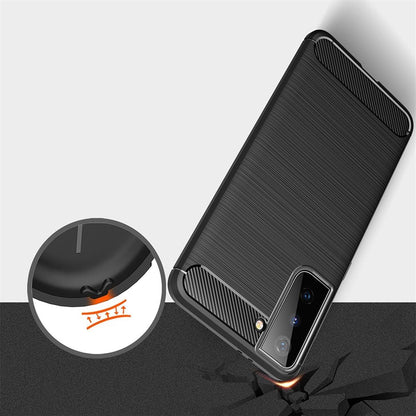 Hülle für Samsung Galaxy S21 Plus Handyhülle Silikon Case Cover Tasche Bumper Carbonfarben