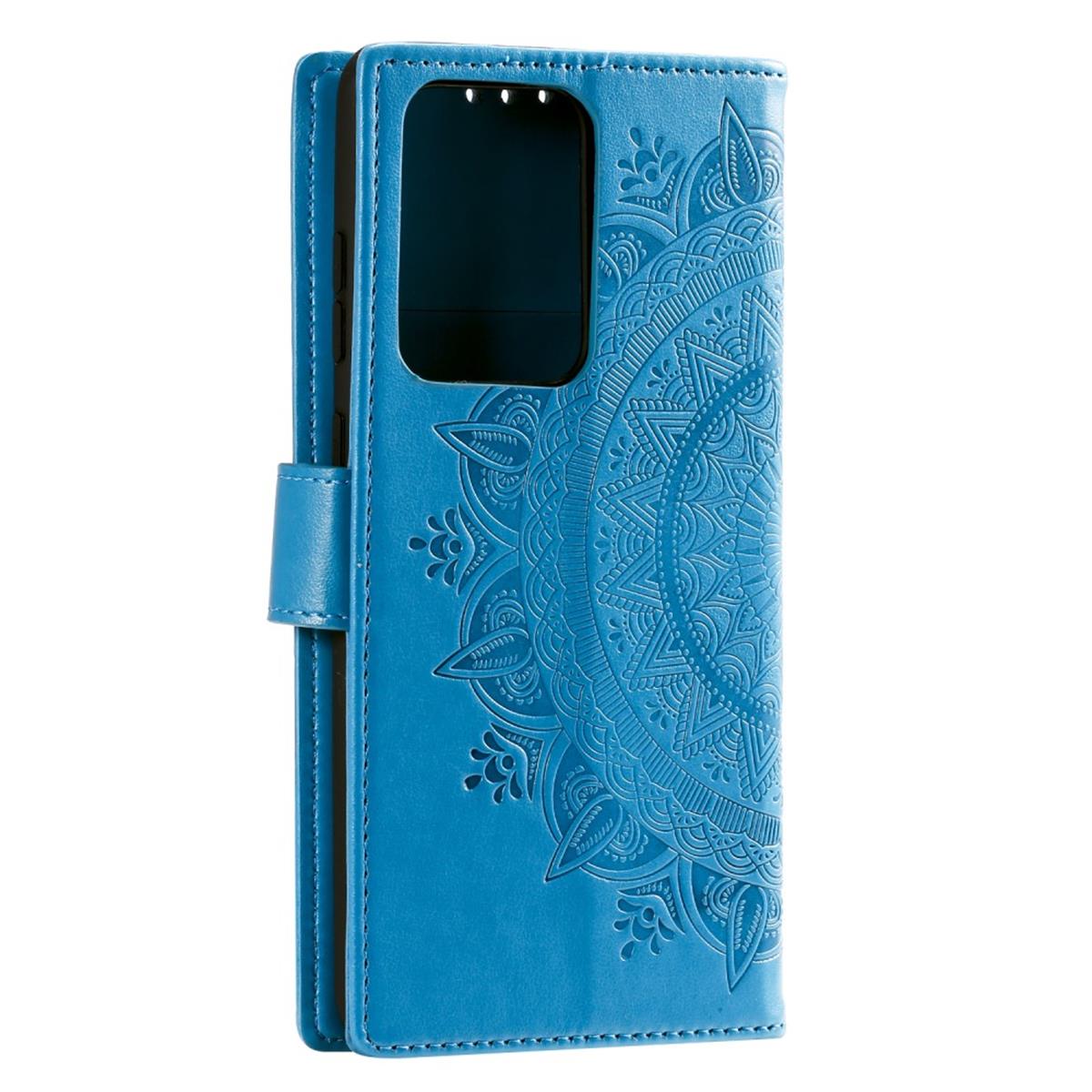 Hülle für Samsung Galaxy S20 Ultra Handyhülle Flip Case Schutzhülle Mandala Blau