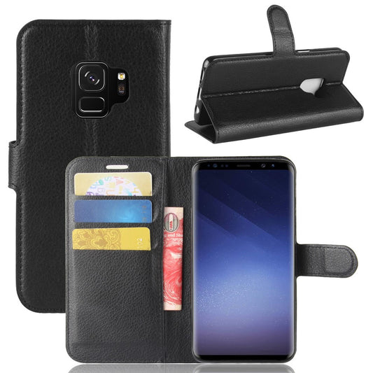 Hülle für Samsung Galaxy S9+ (Plus) Handyhülle Flip Case Schutz Tasche Schwarz