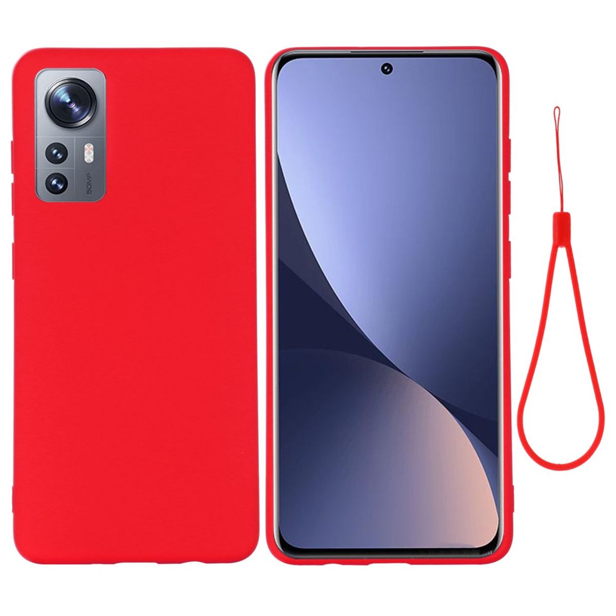 Hülle für Xiaomi 12/12X Handyhülle Silikon Case Cover Bumper Etui Matt Rot