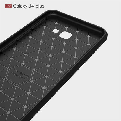 Hülle für Samsung Galaxy J4+ Handyhülle Soft Case Schutzhülle Cover Carbonfarben