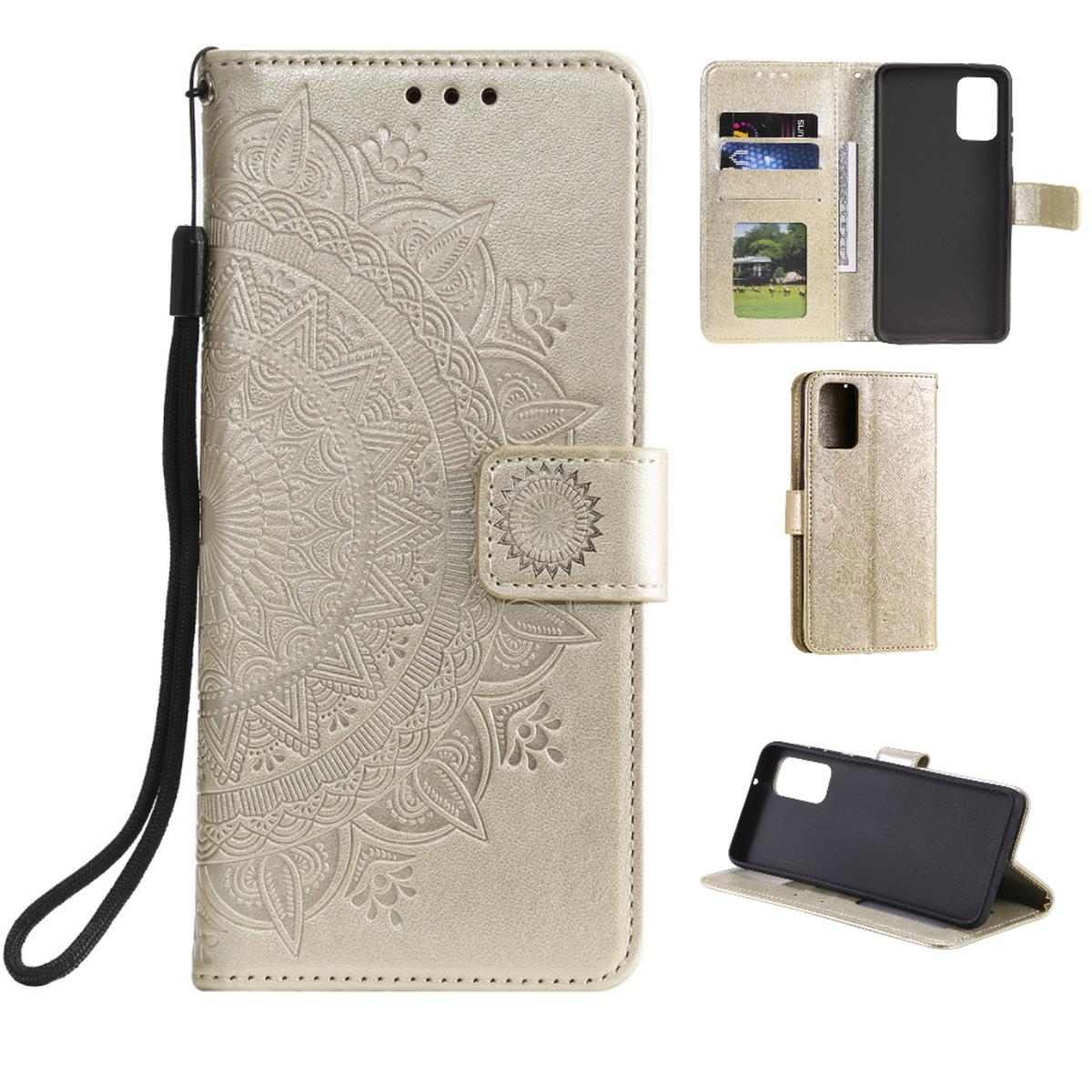 Hülle für Samsung Galaxy S20 Plus Handyhülle Flip Case Schutzhülle Mandala Gold