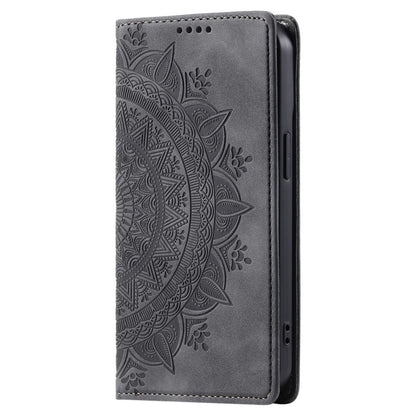 Hülle für Samsung Galaxy A15 Handyhülle Flip Case Cover Tasche Mandala Grau