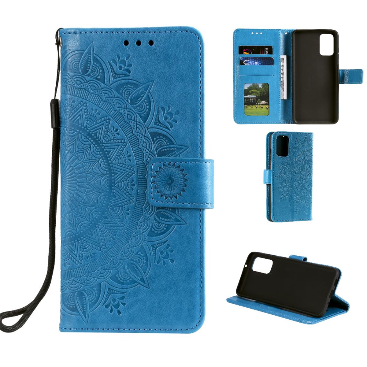 Hülle für Samsung Galaxy S20 Plus Handyhülle Flip Case Schutzhülle Mandala Blau