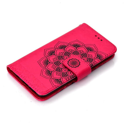 Hülle für Samsung Galaxy S10e Handyhülle Flip Case Cover Mandala (schwarz) Rot