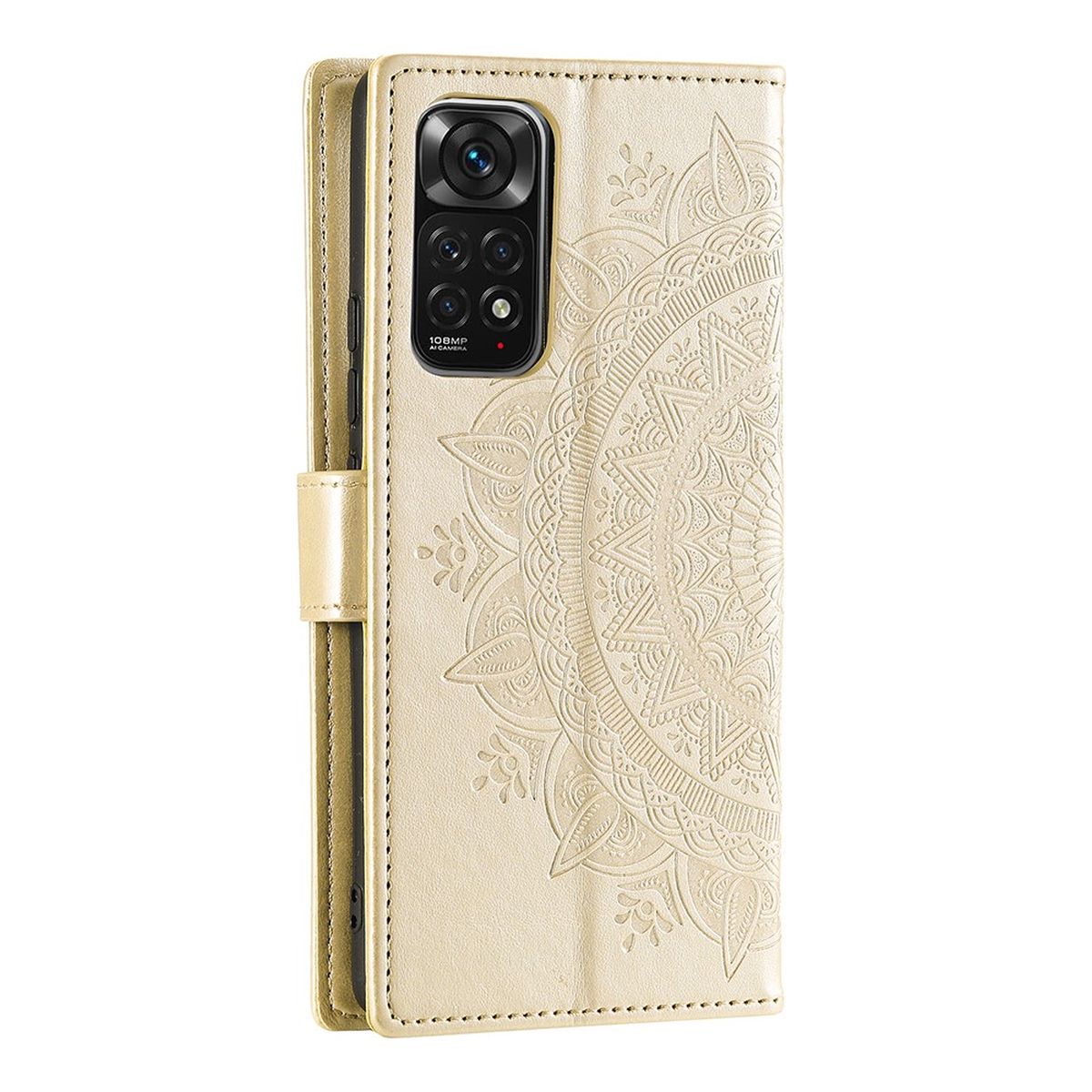 Hülle für Xiaomi Redmi Note 11/11S 4G/Poco M4 Pro Handy Flip Case Mandala Gold