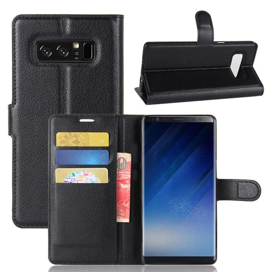 Hülle für Samsung Galaxy Note 8 Handyhülle Flip Case Schutzhülle Cover Schwarz